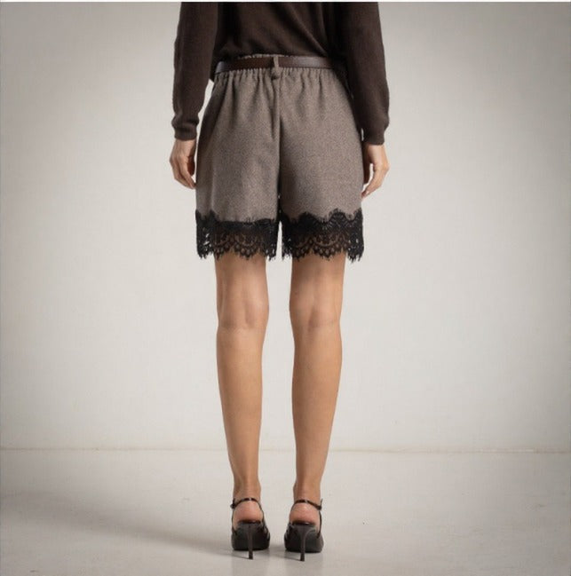 short lencero de espiga taupe