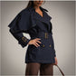 trench denim azul oscuro con capa