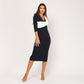 Vestido elegante de fiesta blanco y negro MANGO ZARA
