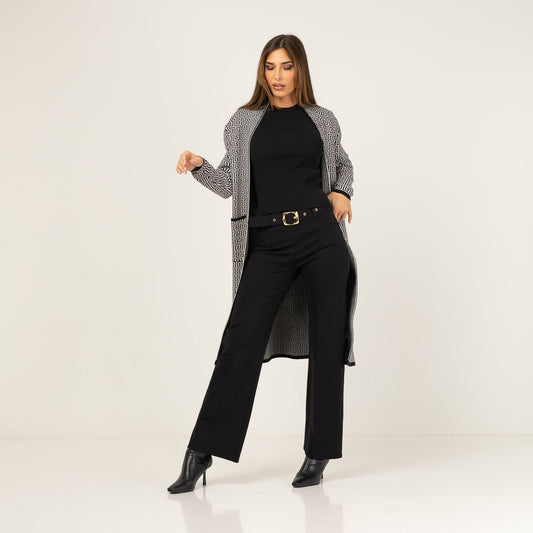 Pantalón de vestir negro mujer Tallas Grandes con cinturon