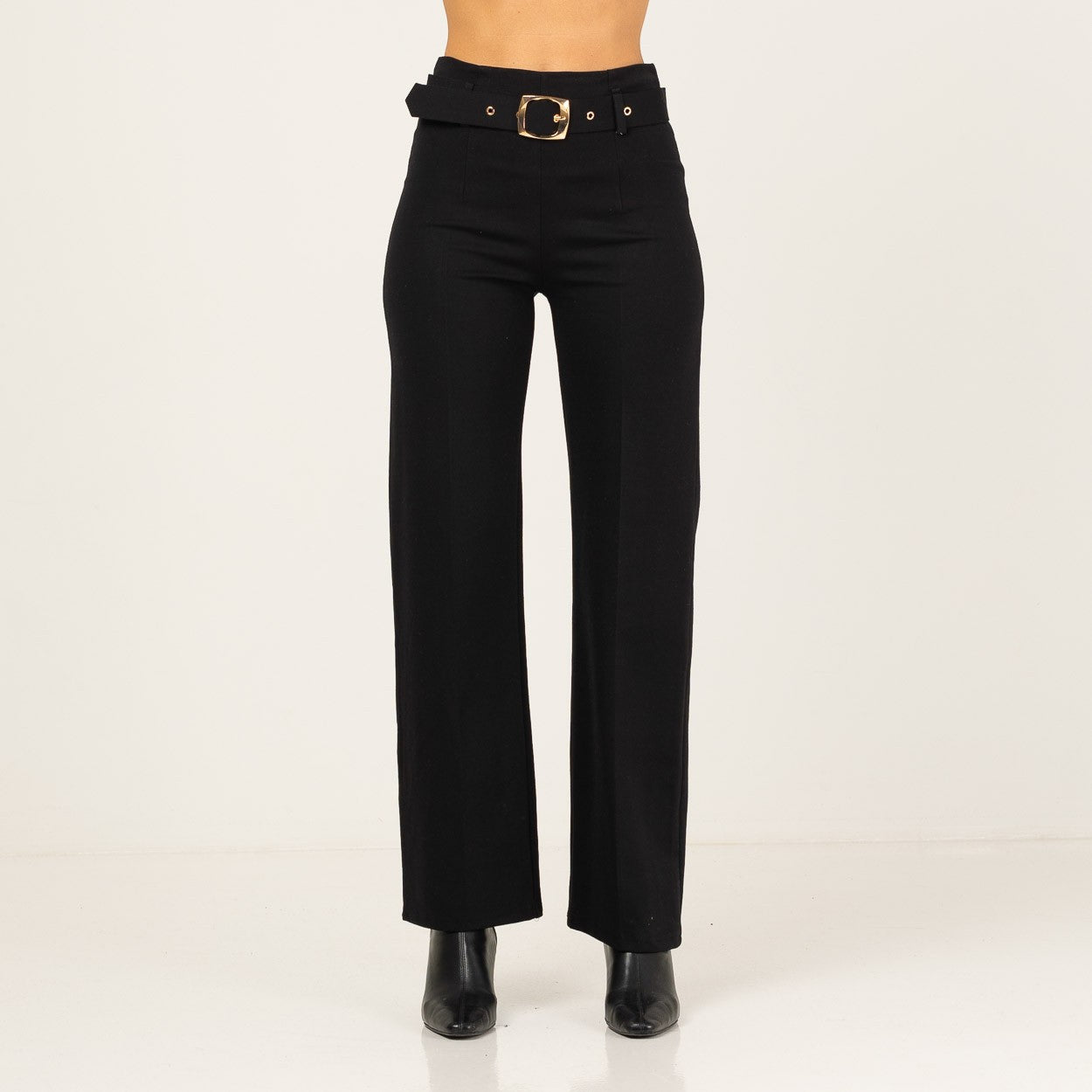 Pantalón de vestir negro mujer Tallas Grandes con cinturon